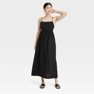 Black midi Dress with back cutout